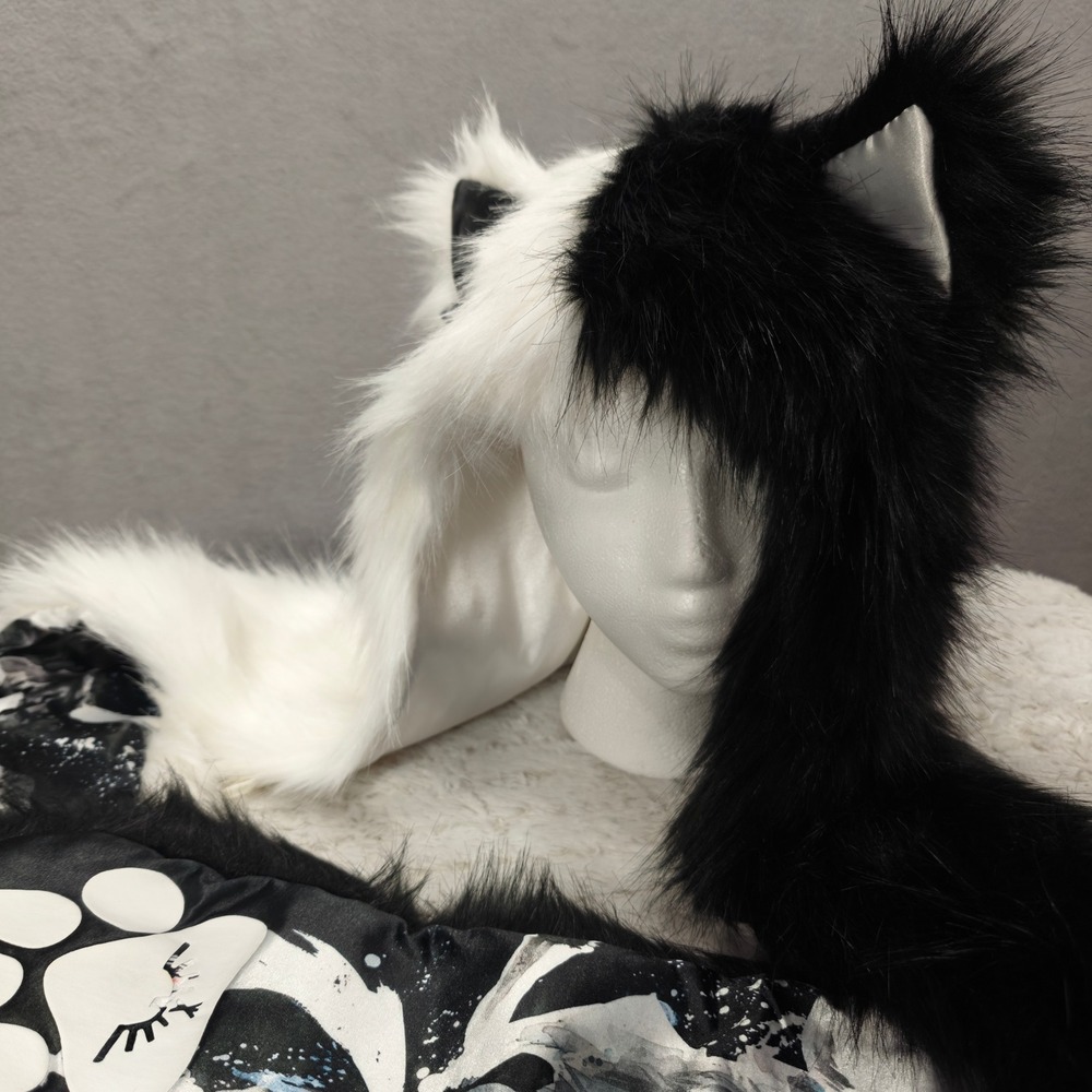 SpiritHoods Artist Edition Lora Zombie The One You Feed Wolf Faux Fur Hood Rave